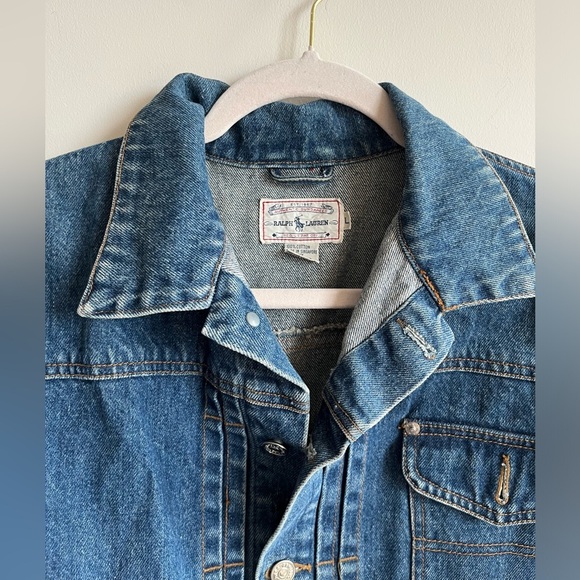 Ralph Lauren 100 % Cotton Denim Jean Jacket Vintage Size L - Picture 11 of 14